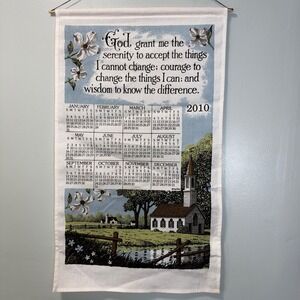 Kay Dee 2010 Calendar Towel Serenity Prayer Church Dogwood Wall Hanging
